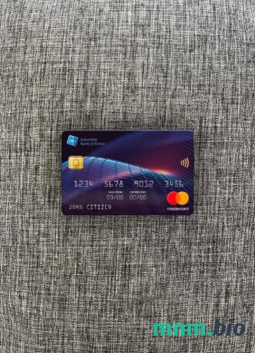 South Korea Industrial bank wygląd zdjęcia mastercard skan PSD + zdjęcie